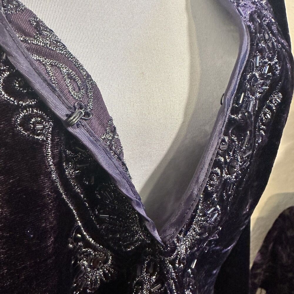 Chicos tunic Women 1 Purple Romance Velvet beaded whimsigoth Witchy Fairy Stevie - Picture 3 of 8